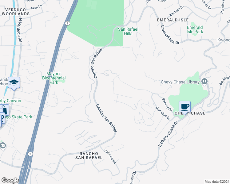 map of restaurants, bars, coffee shops, grocery stores, and more near 1480 Belleau Road in Glendale