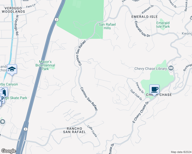 map of restaurants, bars, coffee shops, grocery stores, and more near 1480 Belleau Road in Glendale