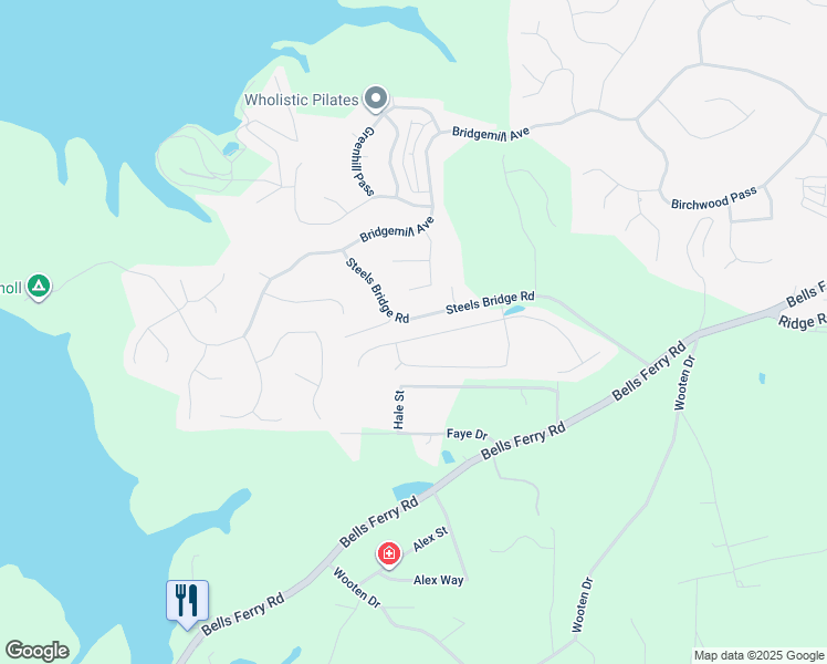 map of restaurants, bars, coffee shops, grocery stores, and more near 223 Parc Drive in Canton
