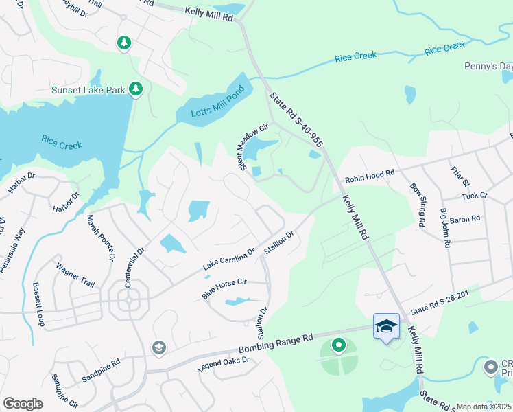 map of restaurants, bars, coffee shops, grocery stores, and more near 2198 Lake Carolina Drive in Columbia