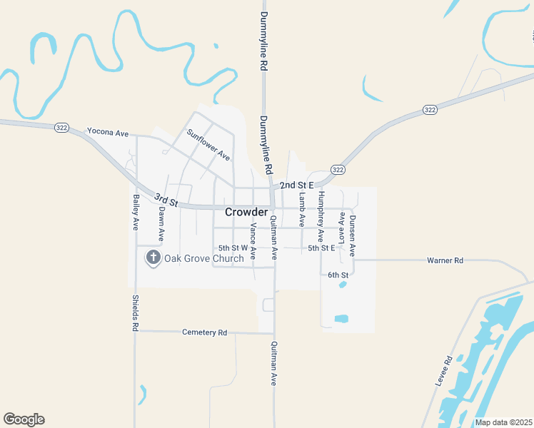 map of restaurants, bars, coffee shops, grocery stores, and more near in Crowder