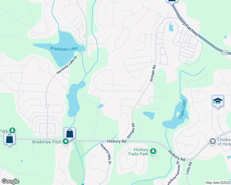 map of restaurants, bars, coffee shops, grocery stores, and more near 333 Gardens of Harmony Drive in Canton