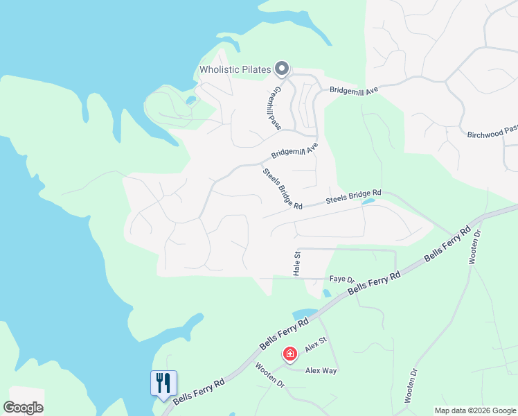 map of restaurants, bars, coffee shops, grocery stores, and more near 526 Autumn Walk in Canton