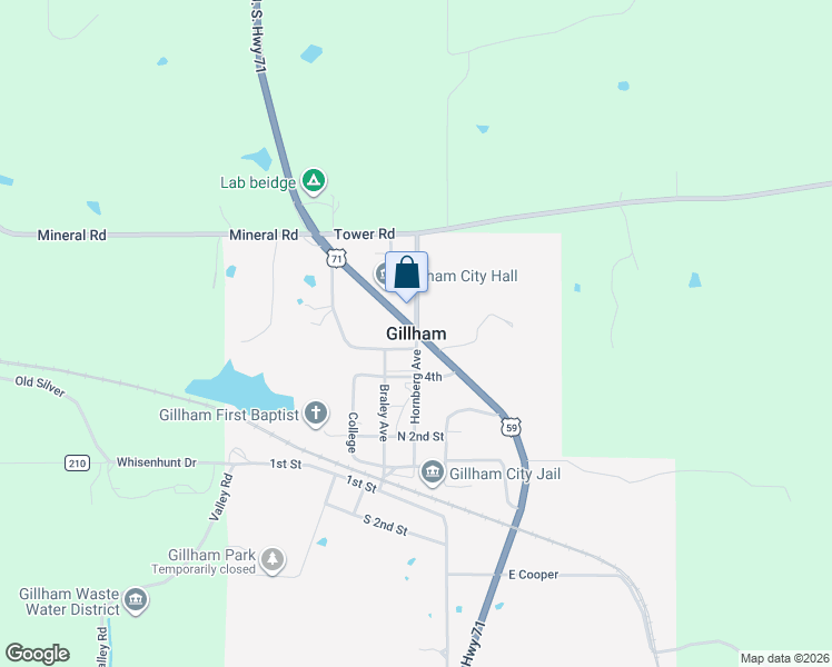 map of restaurants, bars, coffee shops, grocery stores, and more near in Gillham