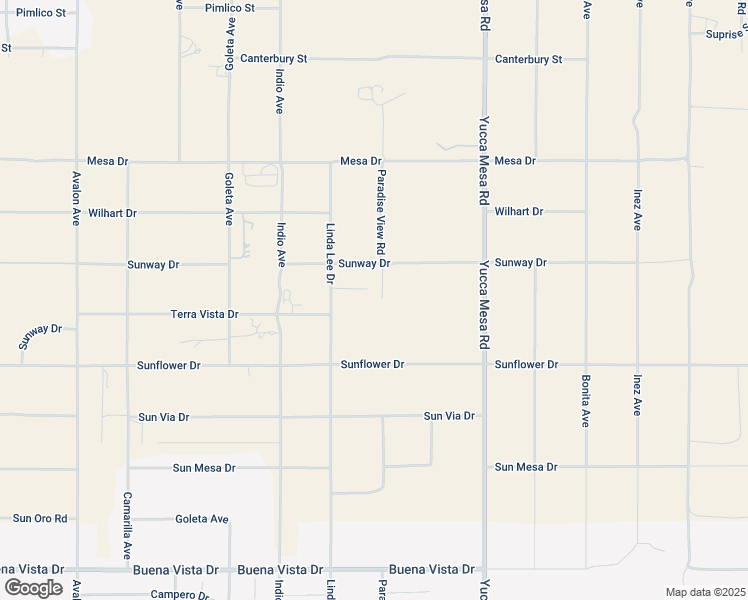 map of restaurants, bars, coffee shops, grocery stores, and more near 59099 Henderson Drive in Yucca Valley