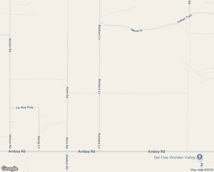map of restaurants, bars, coffee shops, grocery stores, and more near Barbara Lane in Twentynine Palms