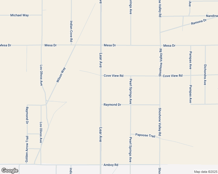 map of restaurants, bars, coffee shops, grocery stores, and more near 4355 Lear Avenue in Twentynine Palms