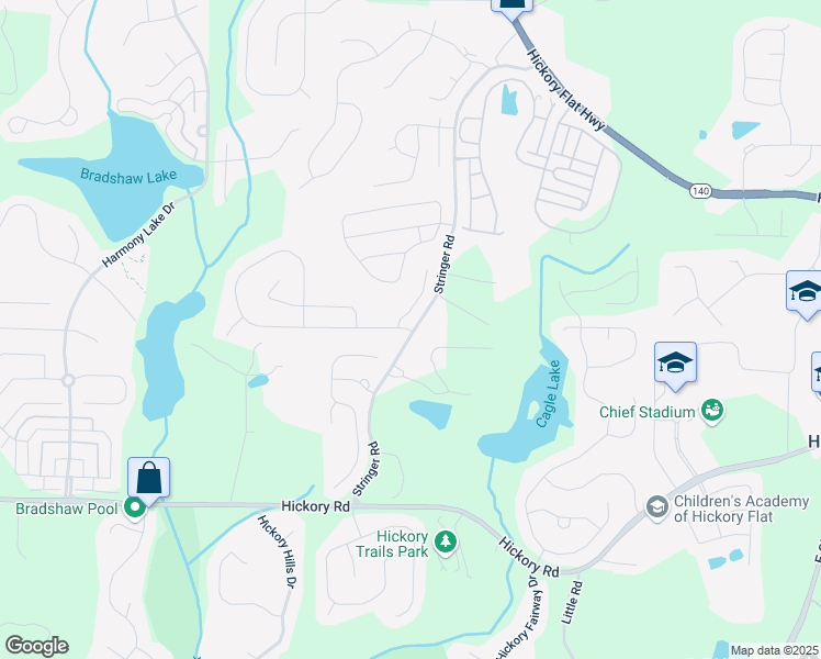 map of restaurants, bars, coffee shops, grocery stores, and more near 362 Stringer Road in Canton