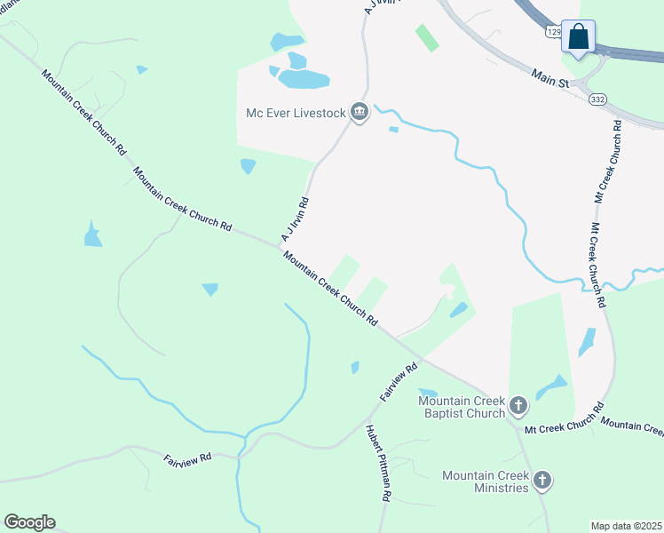 map of restaurants, bars, coffee shops, grocery stores, and more near 1758 Mountain Creek Church Road in Pendergrass