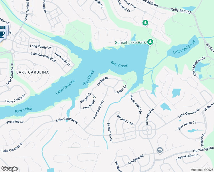 map of restaurants, bars, coffee shops, grocery stores, and more near Spinnaker's Reach Drive in Columbia