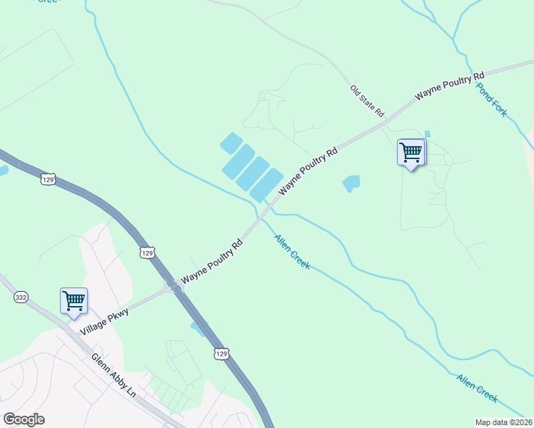map of restaurants, bars, coffee shops, grocery stores, and more near 1211 Wayne Poultry Road in Pendergrass