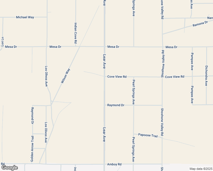 map of restaurants, bars, coffee shops, grocery stores, and more near 4355 Lear Avenue in Twentynine Palms