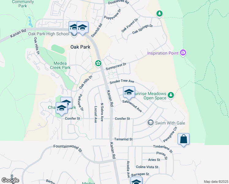 map of restaurants, bars, coffee shops, grocery stores, and more near 267 Satinwood Avenue in Oak Park