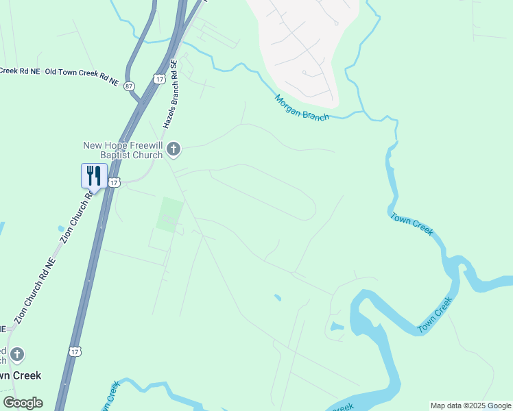 map of restaurants, bars, coffee shops, grocery stores, and more near 6927 Campbells Ridge Drive Southeast in Leland