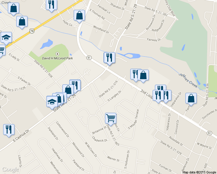 map of restaurants, bars, coffee shops, grocery stores, and more near 1509 S Westminister Dr in Florence