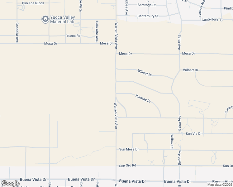 map of restaurants, bars, coffee shops, grocery stores, and more near 57300 Sunway Drive in Yucca Valley