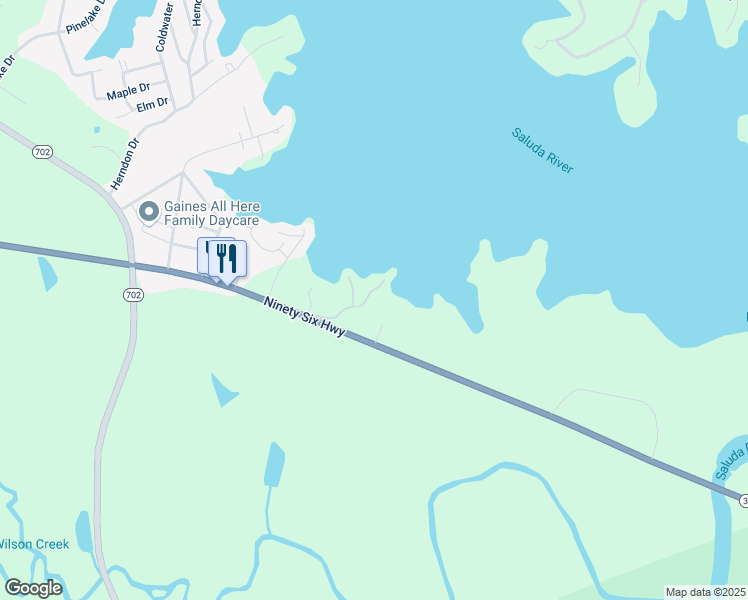 map of restaurants, bars, coffee shops, grocery stores, and more near 107 Panorama Court in Ninety Six