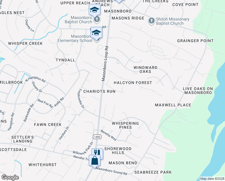 map of restaurants, bars, coffee shops, grocery stores, and more near 5327 Megans Place Drive in Wilmington