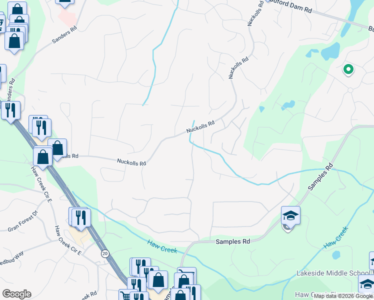 map of restaurants, bars, coffee shops, grocery stores, and more near 2065 Ridge Gate Drive in Cumming