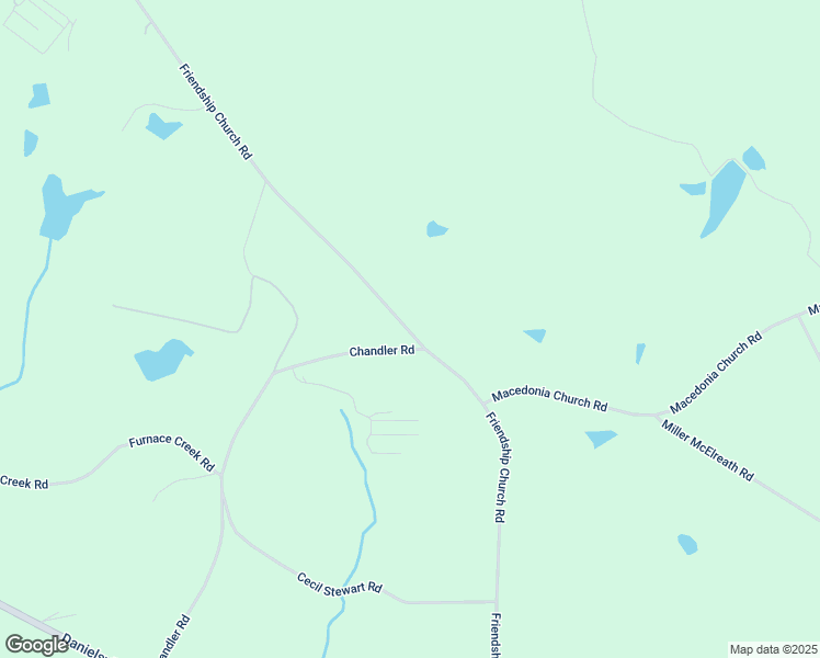 map of restaurants, bars, coffee shops, grocery stores, and more near 1600 Friendship Church Road in Danielsville