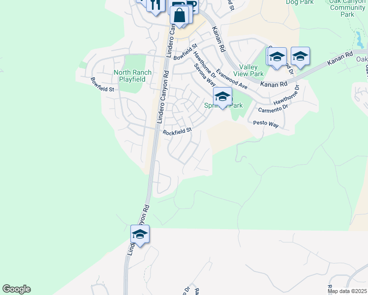 map of restaurants, bars, coffee shops, grocery stores, and more near 273 Ocho Rios Way in Oak Park