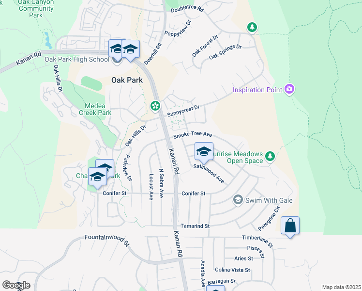 map of restaurants, bars, coffee shops, grocery stores, and more near 267 Satinwood Avenue in Oak Park