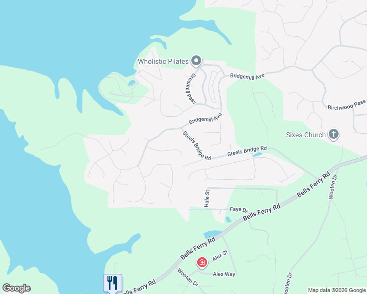 map of restaurants, bars, coffee shops, grocery stores, and more near 523 Autumn Walk in Canton