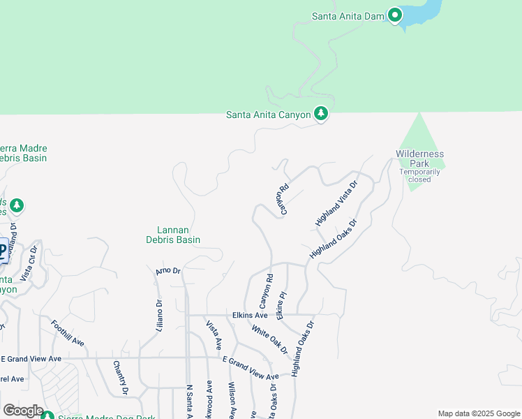 map of restaurants, bars, coffee shops, grocery stores, and more near 2134 Canyon Road in Arcadia