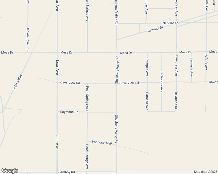 map of restaurants, bars, coffee shops, grocery stores, and more near 2 Shoshone Valley Road in Twentynine Palms