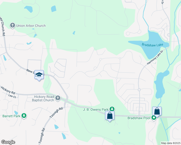 map of restaurants, bars, coffee shops, grocery stores, and more near 361 Ridgewood Trail in Canton