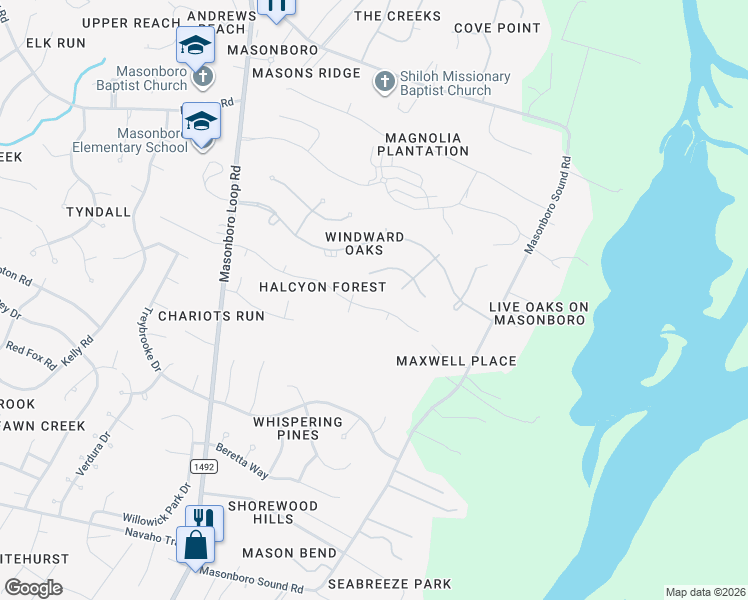 map of restaurants, bars, coffee shops, grocery stores, and more near 5503 Dunmore Road in Wilmington