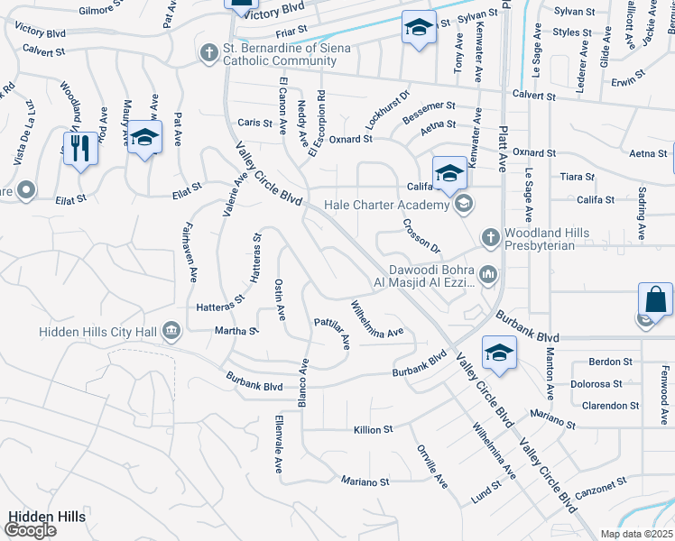 map of restaurants, bars, coffee shops, grocery stores, and more near 5714 El Canon Avenue in Los Angeles