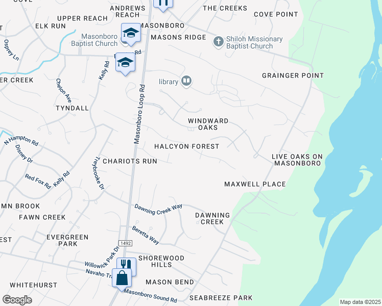 map of restaurants, bars, coffee shops, grocery stores, and more near 5422 Dunsmore Road in Wilmington