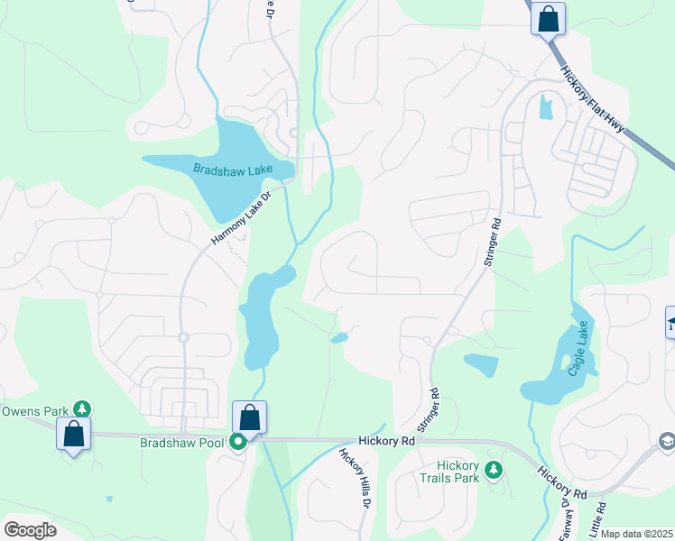 map of restaurants, bars, coffee shops, grocery stores, and more near 739 Rockwood Court in Holly Springs