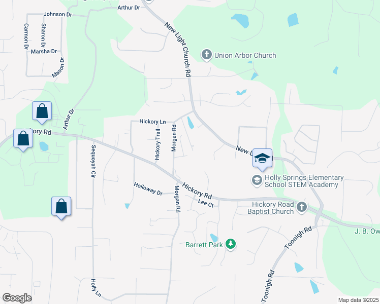map of restaurants, bars, coffee shops, grocery stores, and more near 109 Riley Way in Canton