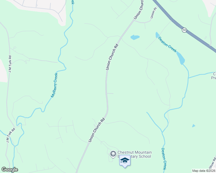 map of restaurants, bars, coffee shops, grocery stores, and more near 4713 Union Church Road in Flowery Branch