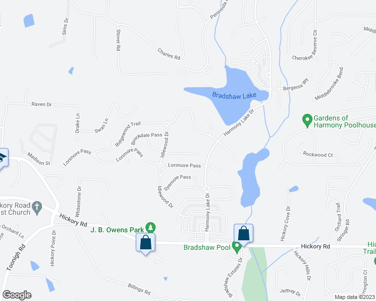 map of restaurants, bars, coffee shops, grocery stores, and more near 227 Glenwood Drive in Canton