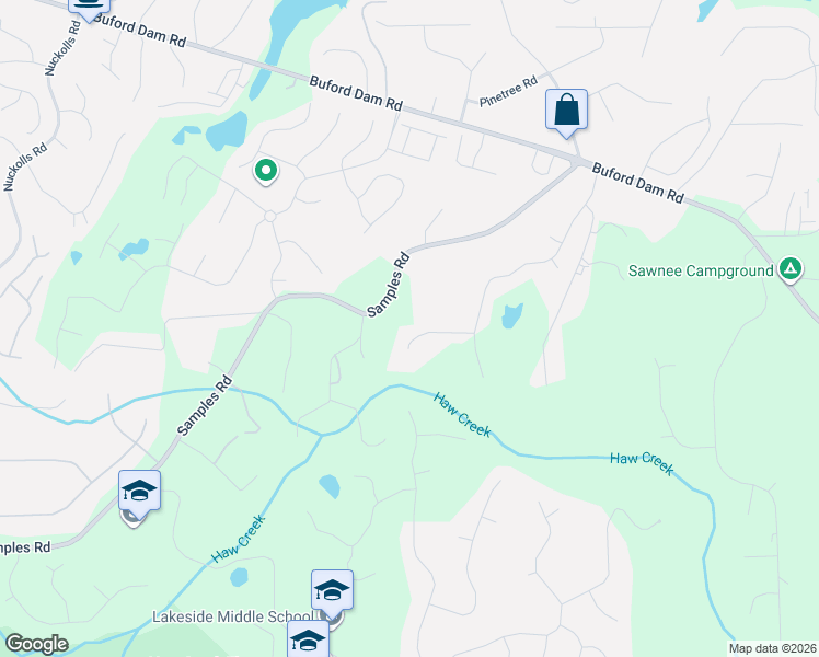 map of restaurants, bars, coffee shops, grocery stores, and more near 2955 Hearthstone Drive in Cumming