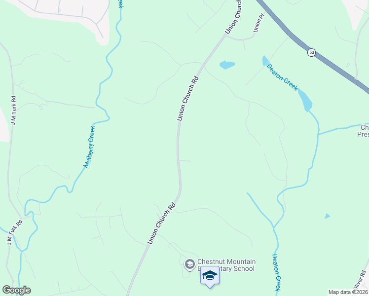 map of restaurants, bars, coffee shops, grocery stores, and more near 4713 Union Church Road in Flowery Branch