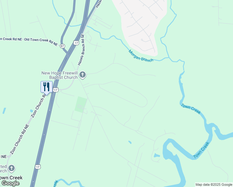 map of restaurants, bars, coffee shops, grocery stores, and more near 6927 Campbells Ridge Drive Southeast in Leland