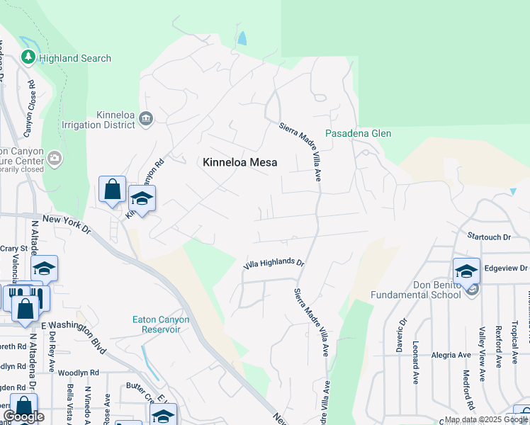 map of restaurants, bars, coffee shops, grocery stores, and more near 3235 Barhite Street in Pasadena