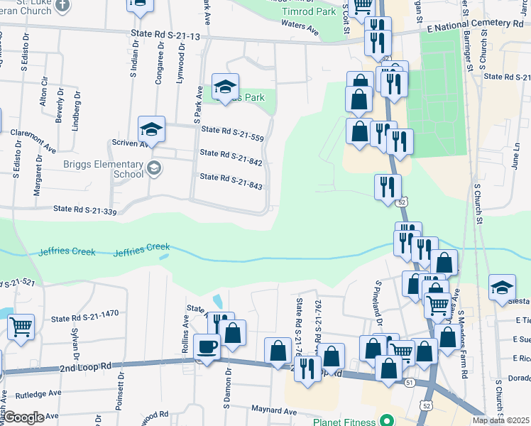 map of restaurants, bars, coffee shops, grocery stores, and more near 500 State Road S-21-339 in Florence
