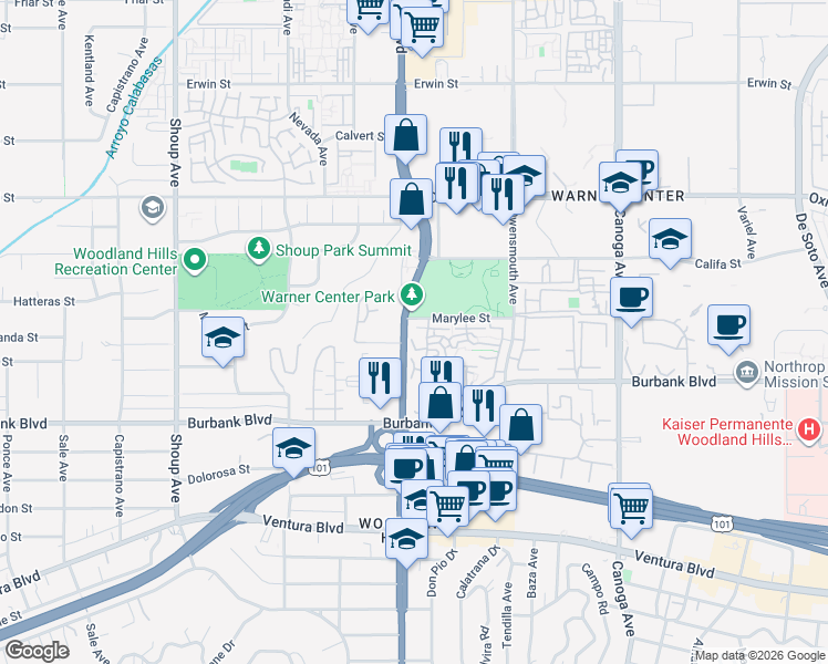 map of restaurants, bars, coffee shops, grocery stores, and more near in 