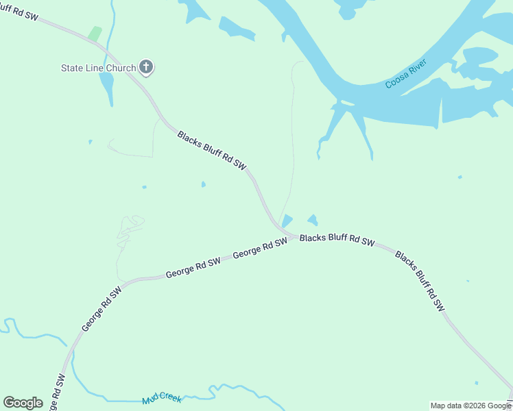 map of restaurants, bars, coffee shops, grocery stores, and more near 8203 Blacks Bluff Road Southwest in Cave Spring