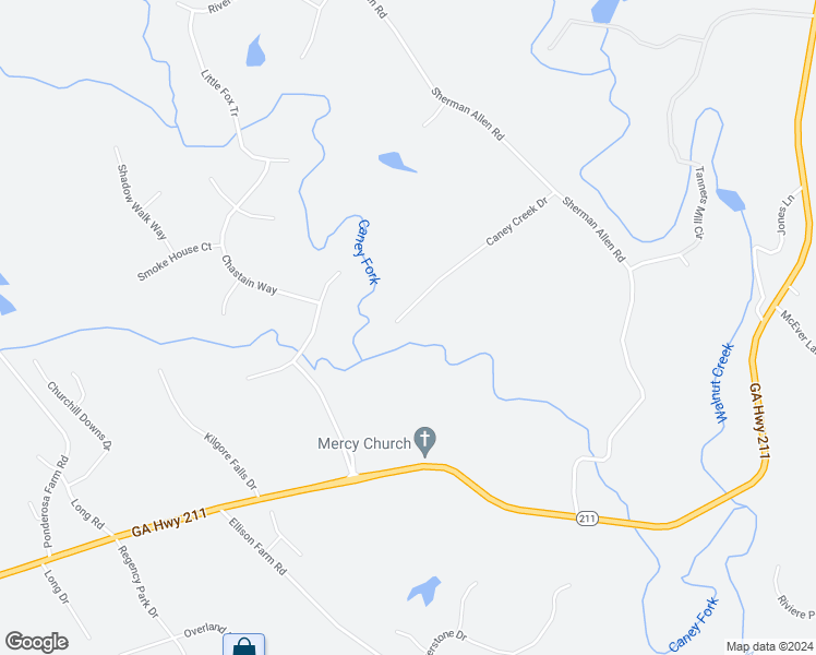 map of restaurants, bars, coffee shops, grocery stores, and more near 4977 Caney Creek Drive in Gainesville