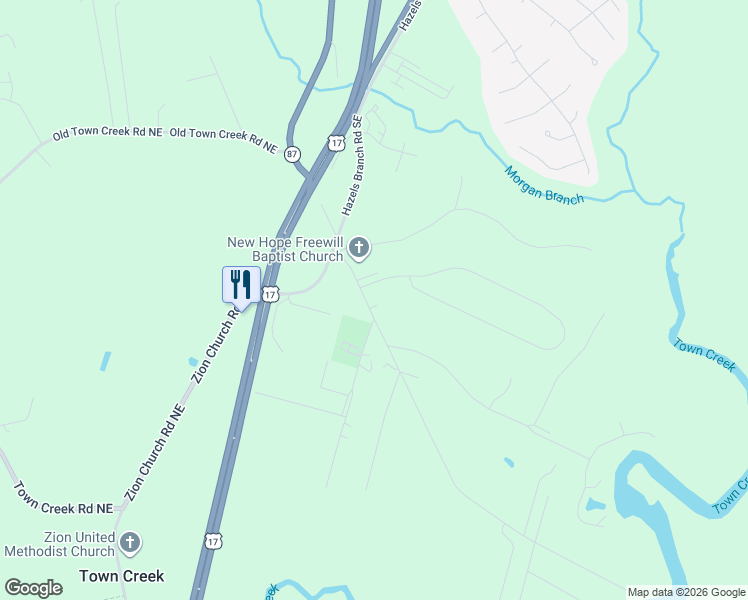 map of restaurants, bars, coffee shops, grocery stores, and more near 139-177 Snowfield Road Southeast in Leland