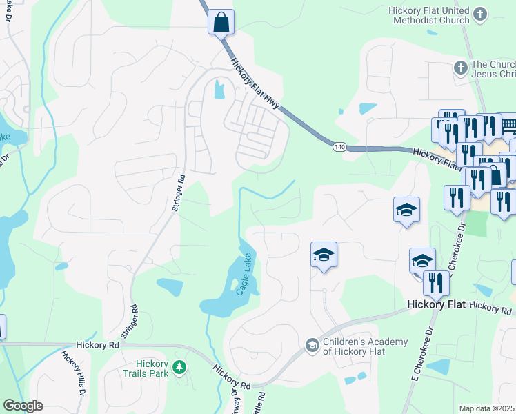 map of restaurants, bars, coffee shops, grocery stores, and more near 803 Levi Farms Lane in Canton
