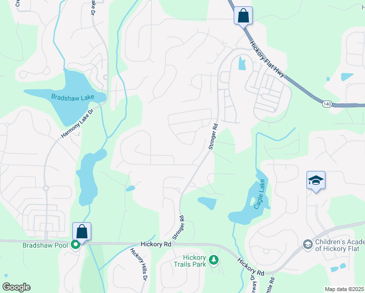 map of restaurants, bars, coffee shops, grocery stores, and more near 139 Treeline Trail in Canton