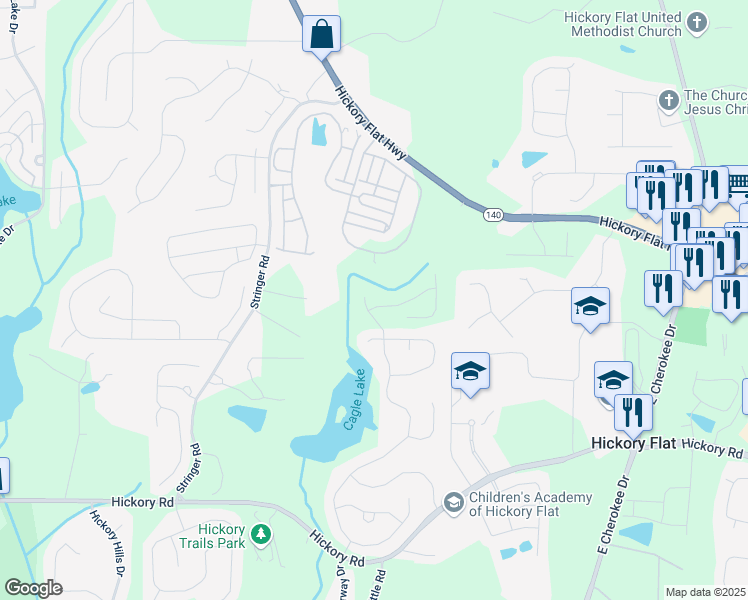 map of restaurants, bars, coffee shops, grocery stores, and more near 803 Levi Farms Lane in Canton