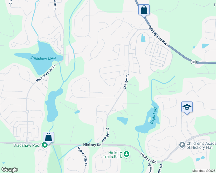 map of restaurants, bars, coffee shops, grocery stores, and more near 139 Treeline Trail in Canton